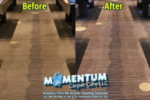 Before and After - Main Event Commercial Carpet Cleaning Job