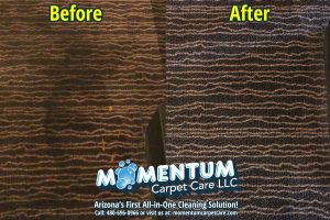 Before and After - Main Event Commercial Carpet Cleaning Job